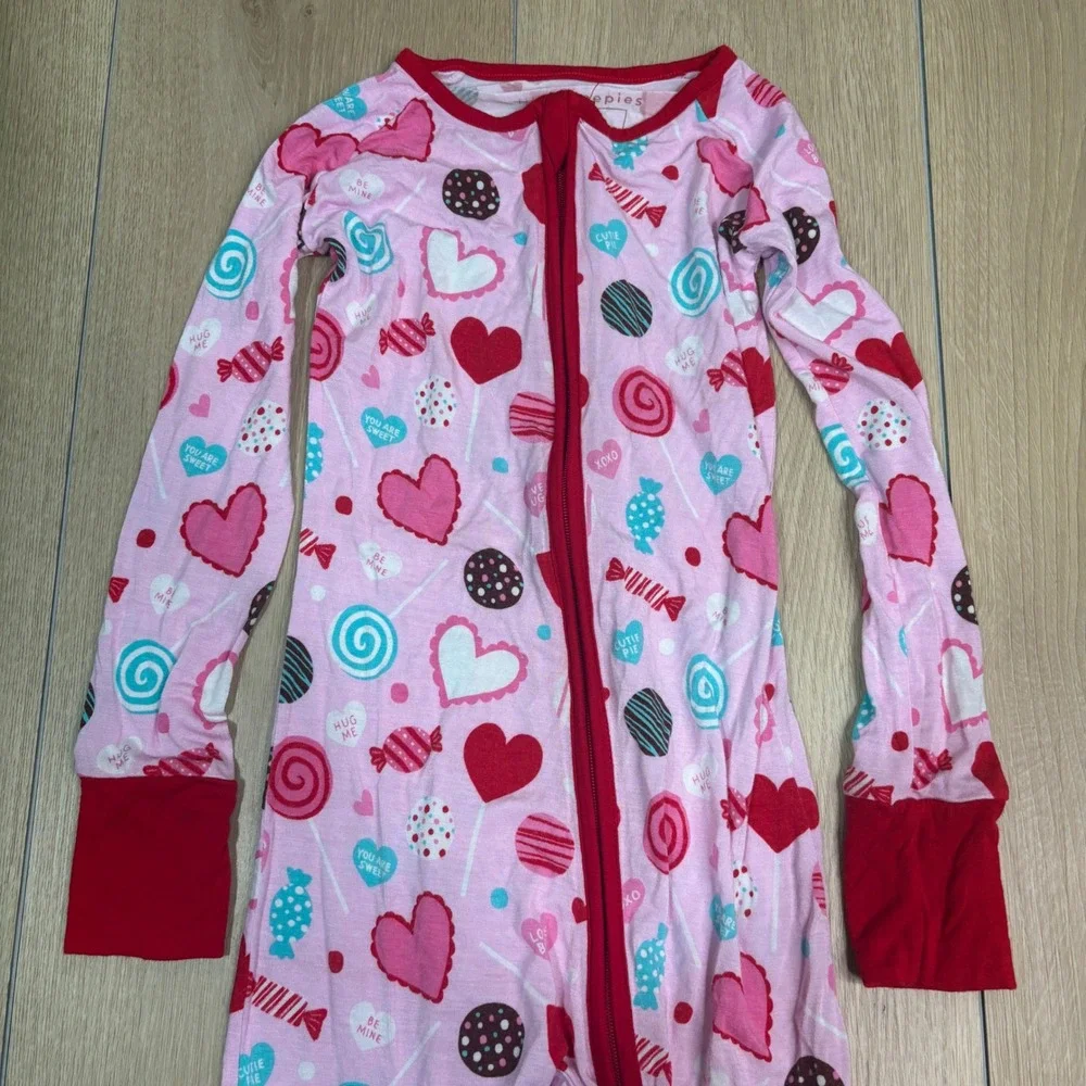 LOT OF 2 Little Sleepies 3T Zippy Bamboo Pajamas Hot Air Balloon Valentine Candy